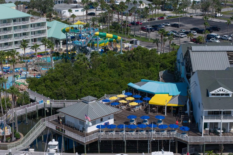 Aerial view of Jimmy Guana's deck